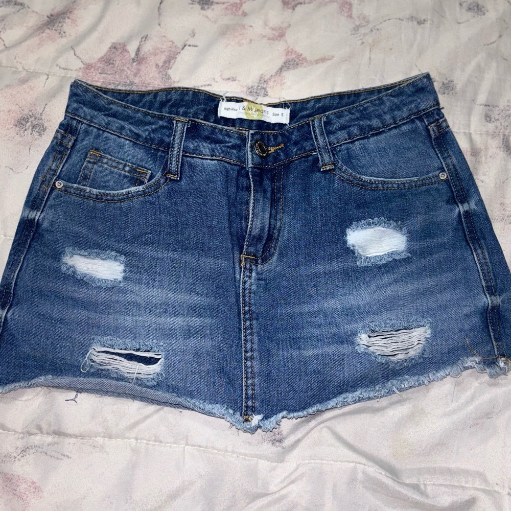 Distressed Denim Shorts